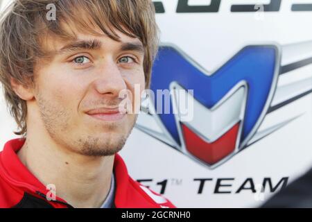 Charles Pic (fra) Marussia F1 Team. Formula uno Testing, Barcellona, Spagna. 23 febbraio 2012. Foto Stock