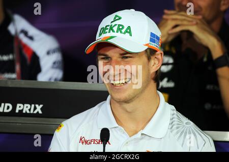 Nico Hulkenberg (GER) Sahara Force India F1 alla Conferenza stampa della FIA. Gran Premio d'India, giovedì 25 ottobre 2012. Grande Noida, Nuova Delhi, India. Foto Stock