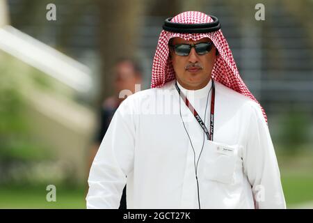 Zayed Rashed al Zayani (BRN) Presidente del circuito Internazionale di Bharain. Gran Premio del Bahrain, giovedì 18 aprile 2012. Sakhir, Bahrein. Foto Stock