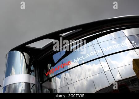 McLaren motorhome. Gran Premio di Spagna, sabato 11 maggio 2013. Barcellona, Spagna. Foto Stock