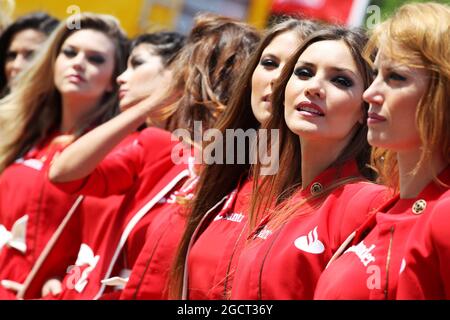Ragazza griglia. Gran Premio di Spagna, sabato 11 maggio 2013. Barcellona, Spagna. Foto Stock