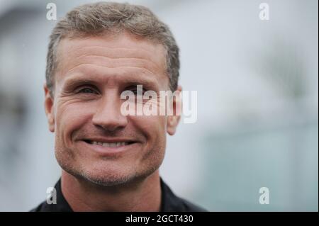 David Coulthard (GBR) Red Bull Racing e Scuderia Toro Advisor / BBC Television commentatore. Gran Premio del Canada, giovedì 6 giugno 2013. Montreal, Canada. Foto Stock