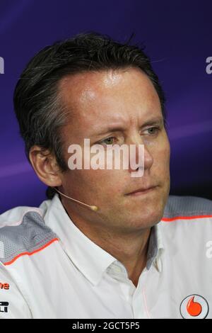 Sam Michael (AUS) McLaren Direttore Sporting alla conferenza stampa della FIA. Gran Premio di Germania, venerdì 5 luglio 2013. Nurburgring, Germania. Foto Stock