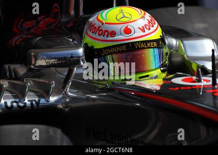 Sergio Perez (MEX) McLaren MP4-28. Gran Premio di Ungheria, sabato 27 luglio 2013. Budapest, Ungheria. Foto Stock