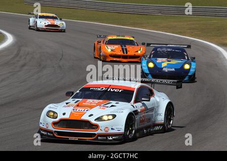 Christoffer Nygaard (DEN) / Kristian Poulsen (DEN) / Nicki Thiim (DEN) Aston Martin Vantage V8. Campionato Mondiale FIA Endurance, turno 4, domenica 1 settembre 2013. San Paolo, Brasile. Foto Stock