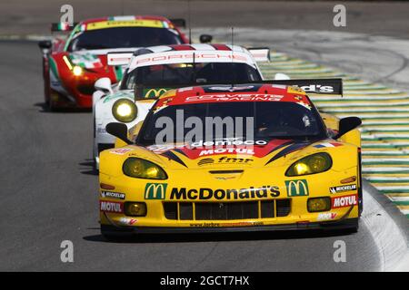 Patrick Bornhauser, Julien Canal, Fernando Rees, Chevrolet Corvette C6-ZR1. Campionato Mondiale FIA Endurance, turno 4, domenica 1 settembre 2013. San Paolo, Brasile. Foto Stock