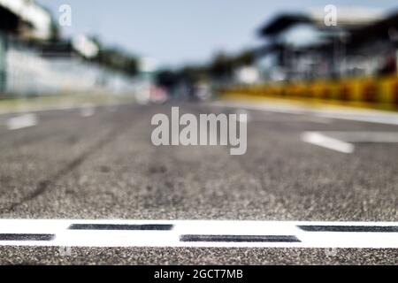 La linea di inizio/fine. Gran Premio d'Italia, giovedì 5 settembre 2013. Monza Italia. Foto Stock