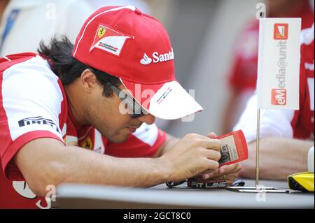 Felipe massa (BRA) Ferrari. Gran Premio di Singapore, venerdì 20 settembre 2013. Circuito Marina Bay Street, Singapore. Foto Stock