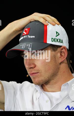 Nico Hulkenberg (GER) Sauber alla conferenza stampa della FIA. Gran Premio del Giappone, giovedì 10 ottobre 2013. Suzuka, Giappone. Foto Stock