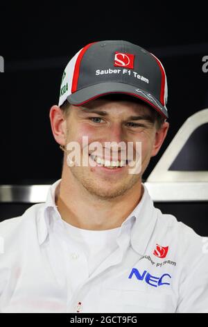 Nico Hulkenberg (GER) Sauber alla conferenza stampa della FIA. Gran Premio del Giappone, giovedì 10 ottobre 2013. Suzuka, Giappone. Foto Stock