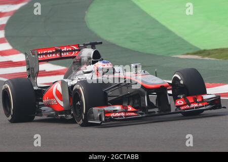 Jenson Button (GBR) McLaren MP4-28. Gran Premio d'India, sabato 26 ottobre 2013. Grande Noida, Nuova Delhi, India. Foto Stock