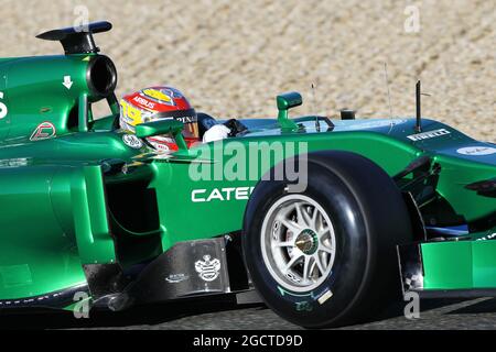 Robin Frijns (NLD) Caterham CT05 Test e pilota di riserva. Test di Formula uno, giorno tre, giovedì 30 gennaio 2014. Jerez, Spagna. Foto Stock