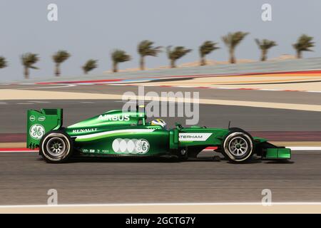 Marcus Ericsson (SWE) Caterham CT05. Gran Premio del Bahrain, venerdì 4 aprile 2014. Sakhir, Bahrein. Foto Stock