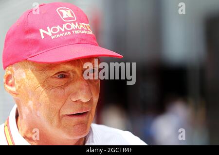 Niki Lauda (AUT) Mercedes Presidente non esecutivo. Gran Premio di Ungheria, sabato 26 luglio 2014. Budapest, Ungheria. Foto Stock