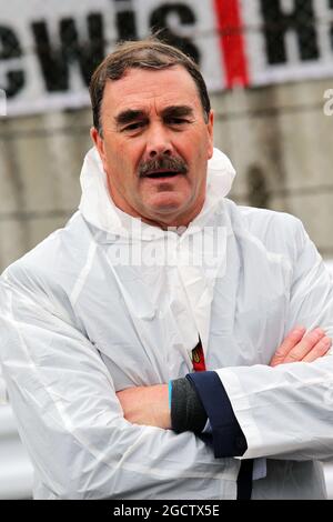 Nigel Mansell (GBR) sulla griglia. Gran Premio del Giappone, domenica 5 ottobre 2014. Suzuka, Giappone. Foto Stock