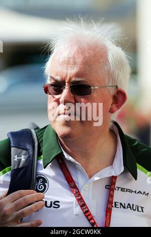 FinBarr o'Connell, Amministratore del Team di Caterina F1. Gran Premio di Abu Dhabi, giovedì 20 novembre 2014. Yas Marina Circuit, Abu Dhabi, Emirati Arabi Uniti. Foto Stock