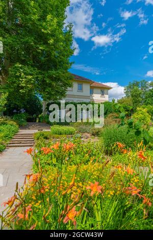 Landesarboretum Exotischer Garten o Giardino esotico dell'Università di Hohenheim, Stoccarda-Hohenheim, Baden-Württemberg, Germania del Sud, Europa Foto Stock