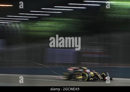 Romain Grosjean (fra) Lotus F1 E23. Gran Premio di Singapore, domenica 20 settembre 2015. Circuito Marina Bay Street, Singapore. Foto Stock
