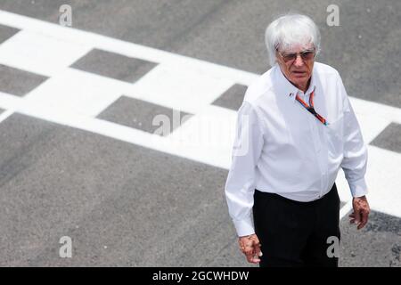 Bernie Ecclestone (GBR) in griglia. Gran Premio del Brasile, domenica 15 novembre 2015. San Paolo, Brasile. Foto Stock