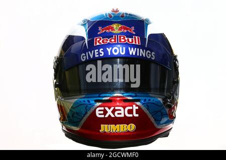 Il casco di Max Verstappen (NLD) Scuderia Toro Rosso. Gran Premio d'Australia, giovedì 17 marzo 2016. Albert Park, Melbourne, Australia. Foto Stock