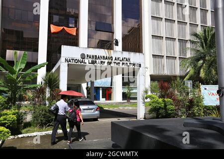 MANILA, Filippine - 25 novembre 2017: Biblioteca Nazionale delle Filippine a Manila. Esso è stato istituito nel 1901 e ha elementi 1,678,950. Foto Stock