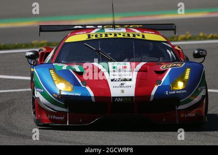 71 AF Corse Ferrari F488 GTE. Campionato Mondiale FIA Endurance, turno 2, giovedì 5 maggio 2016. Spa-Francorchamps, Belgio. Foto Stock