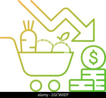 Icona vettore lineare gradiente rischi marketing Illustrazione Vettoriale