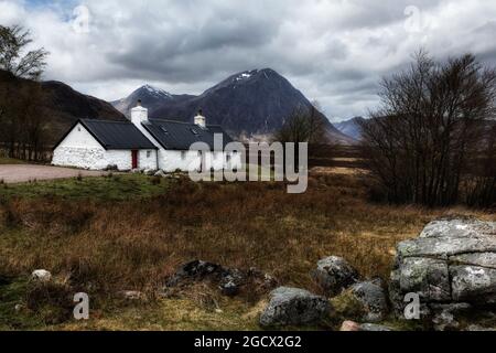 blackrock cottage glencoe e buachaille etive mor Foto Stock