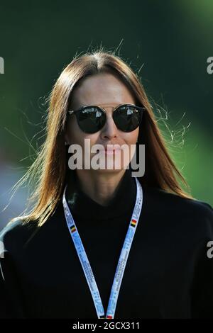 Minttu Raikkonen (fin), moglie di Kimi Raikkonen (fin) Ferrari. Gran Premio del Belgio, domenica 28 agosto 2016. Spa-Francorchamps, Belgio. Foto Stock