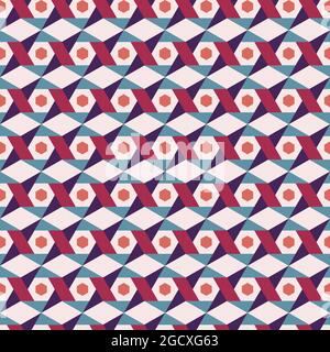 Trama moderna a nido d'ape multicolore a vettore multiplo. Elegante disegno geometrico colorato senza cuciture di esagoni per stampa e tessuti Illustrazione Vettoriale