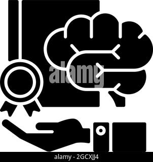 Icona glifo nero della proprietà intellettuale aziendale Illustrazione Vettoriale