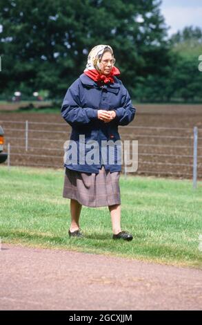 The Queen, Windsor Horse Show, Home Park, Windsor, Berkshire. Regno Unito 15 maggio 1993 Foto Stock