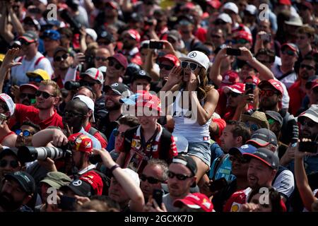 Tifosi sul podio. Gran Premio del Canada, domenica 11 giugno 2017. Montreal, Canada. Foto Stock