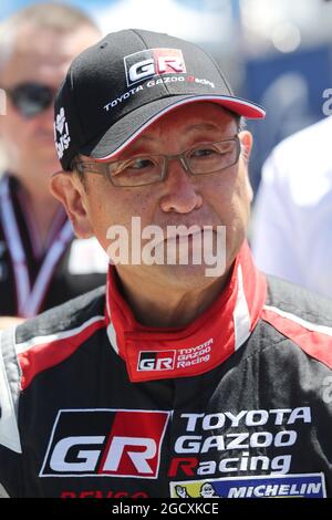 Akio Toyoda (JPN) Presidente Toyota Motor Corporation. Campionato Mondiale FIA Endurance, ore 24 le Mans - Qualifiche, sabato 17 giugno 2017. Le Mans, Francia. Foto Stock