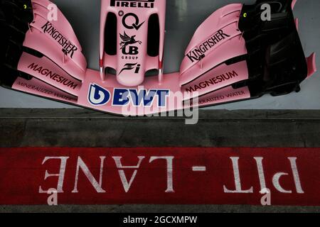 Sahara Force India F1 VJM10 nosecone. Gran Premio d'Austria, sabato 8 luglio 2017. Spielberg, Austria. Foto Stock