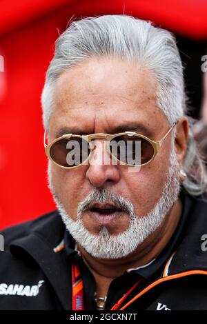 Dr. Vijay Mallya (IND) Saara Force India F1 Team Proprietario. Gran Premio di Gran Bretagna, venerdì 14 luglio 2017. Silverstone, Inghilterra. Foto Stock