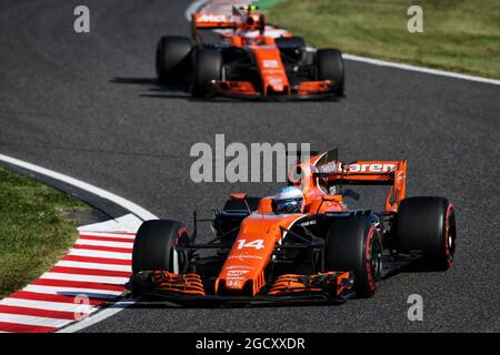 Fernando Alonso (ESP) McLaren MCL32. Gran Premio del Giappone, domenica 8 ottobre 2017. Suzuka, Giappone. Foto Stock