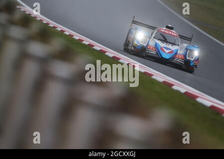 Mathias Biche (sui) / David Heinemeier-Hansson (DEN) / Nelson Piquet Jr (BRA) 13 Vaillante Rebellion, Oreca 07 - Gibson. Campionato Mondiale FIA Endurance, turno 7, sei ore di Fuji, venerdì 13 ottobre 2017. Fuji, Giappone. Foto Stock