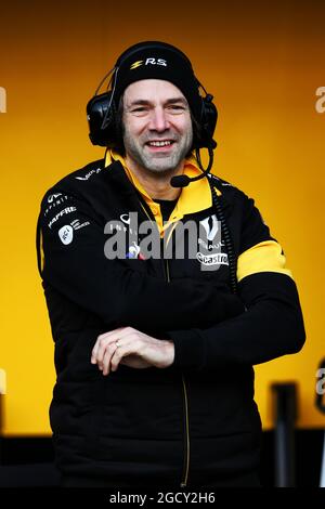 Ciaron Pilbeam (GBR) Renault Sport F1 Team Chief Race Engineer. Test di Formula uno, giorno 2, martedì 27 febbraio 2018. Barcellona, Spagna. Foto Stock