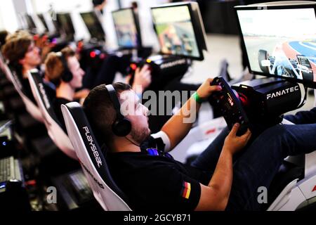 Serie F1 Esports. Gran Premio di Gran Bretagna, giovedì 5 luglio 2018. Silverstone, Inghilterra. Foto Stock