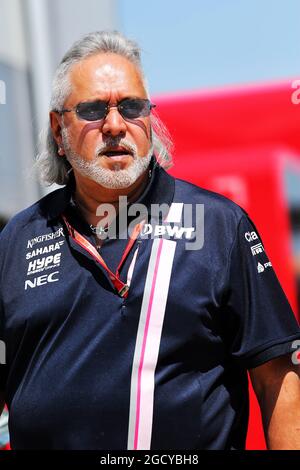 Dr. Vijay Mallya (IND) Saara Force India F1 Team Proprietario. Gran Premio di Gran Bretagna, sabato 7 luglio 2018. Silverstone, Inghilterra. Foto Stock