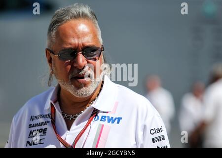 Dr. Vijay Mallya (IND) Saara Force India F1 Team Proprietario. Gran Premio di Gran Bretagna, domenica 8 luglio 2018. Silverstone, Inghilterra. Foto Stock