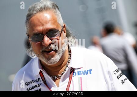 Dr. Vijay Mallya (IND) Saara Force India F1 Team Proprietario. Gran Premio di Gran Bretagna, domenica 8 luglio 2018. Silverstone, Inghilterra. Foto Stock