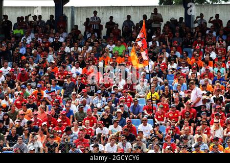 Tifosi nella tribuna. Gran Premio di Germania, domenica 22 luglio 2018. Hockenheim, Germania. Foto Stock