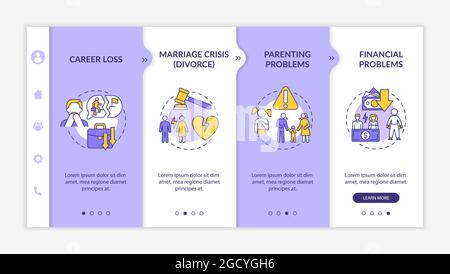 Problemi di parenting onboarding modello vettoriale Illustrazione Vettoriale