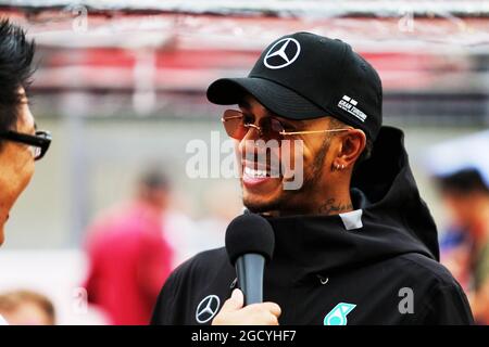 Lewis Hamilton (GBR) Mercedes AMG F1. Gran Premio del Giappone, giovedì 4 ottobre 2018. Suzuka, Giappone. Foto Stock