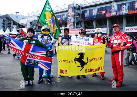 Ventilatori e atmosfera. Gran Premio del Giappone, domenica 7 ottobre 2018. Suzuka, Giappone. Foto Stock