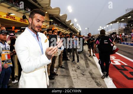 David Beckham (GBR) ex giocatore di calcio. Gran Premio del Bahrain, domenica 31 marzo 2019. Sakhir, Bahrein. Foto Stock