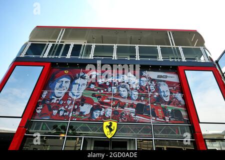 Ferrari motorhome. Gran Premio d'Italia, giovedì 5 settembre 2019. Monza Italia. Foto Stock