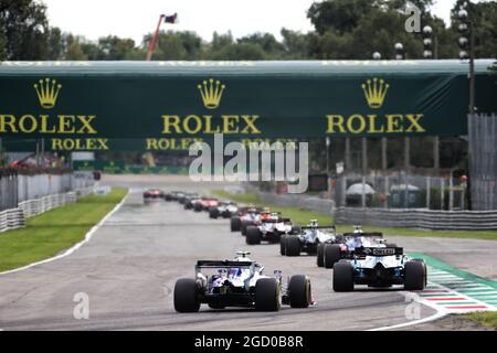 George Russell (GBR) Williams Racing FW42 al via della gara. Gran Premio d'Italia, domenica 8 settembre 2019. Monza Italia. Foto Stock